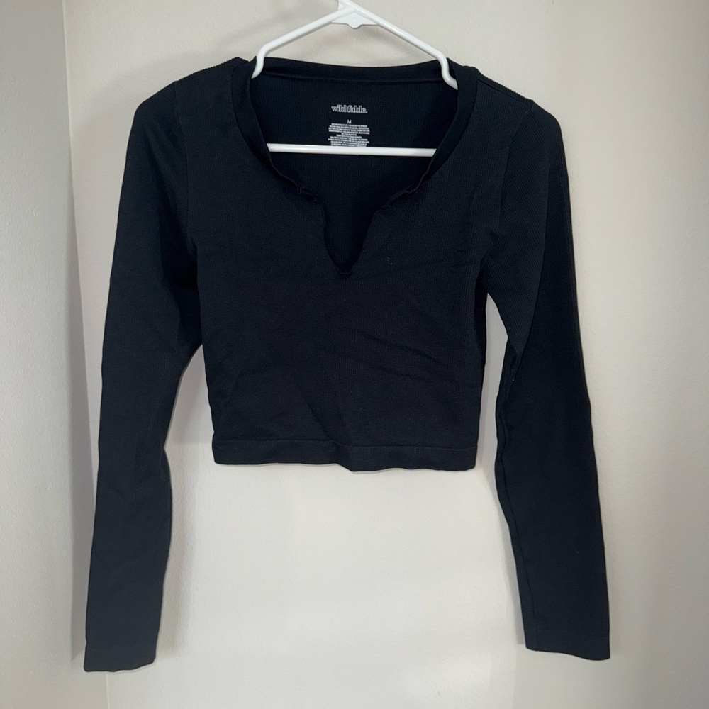 Wild Fable Black Long Sleeve Bodysuit